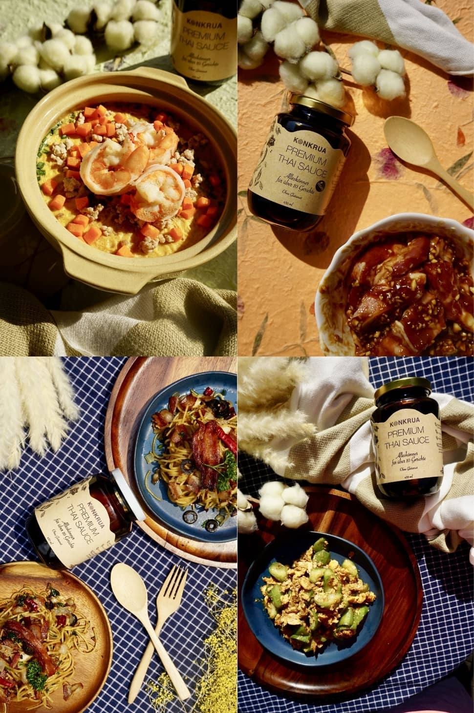 Hähnchen mit Cashewkernen Kochbox in Bambuskorb mit weiteren 9 Gerichten